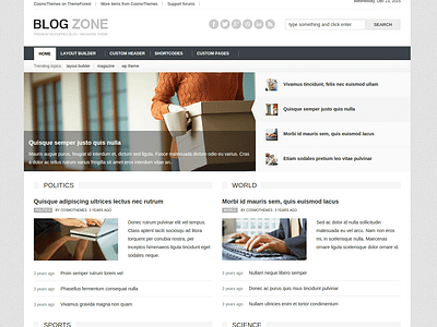 Blogzone - Mainpage wordpress blog theme wordpress news theme