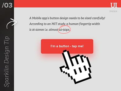 Sparklin Design Tip 03 android app design ecommerce flat font graphic icon ios minimal mobile sparklin tips type typography ui ux web website