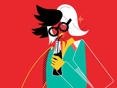 Retro Feels animation branding coca cola colour design drink editoral flat icons illustration minimal people print retro stroke ui vector vintage web website