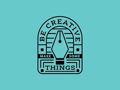 Be Creative 2/4 badge badge design badge logo black white branding creative south design flat icons illustration line logo pen tool quote shape type typography vector