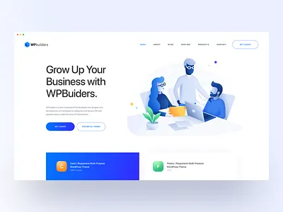 WPBuilders :: Header business business landing page clean clean web design creative envato hero header illustration landing page minimal template theme themeforest tranmautritam ui design web design web designer web developer wordpress wordpress development