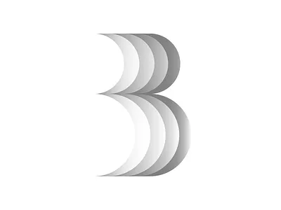 B36 36daysoftype 36daysoftype 06 36daysoftype b adobe black challenge design exploration gradient illustrator letter letter art letterform letterforms monochrome shadowing simple typography vector white