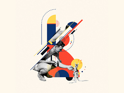 Bauhaus - K 36 days of type 36days k 36days2019 36daysoftype bauhaus bauhaus100 collage collageart design graphic iampommes illustration kangaroo letter pommes typography vector