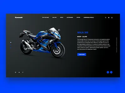 Kawasaki Ninja 300 2019 trend branding ui ux website