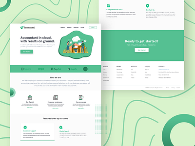 Accountaxpert accounting cloud finance green landing page logo sketch typography ui web design ux
