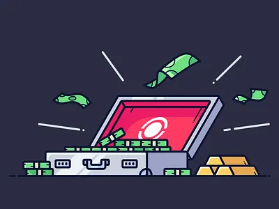 Outlane Affiliate Program affiliate affiliates branding case design gold icon illustration illustrator money outline program sale set shop store suitcase vector web work