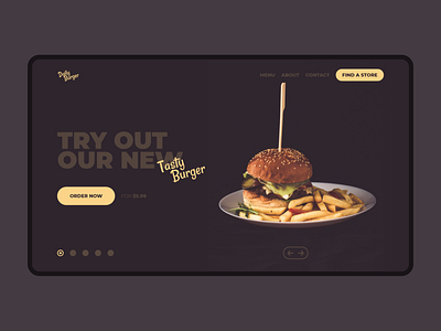 Burger place website hero slider adobe xd banner burger daily 100 challenge design food graphic design hero landing page slider ui uidesign ux visual design
