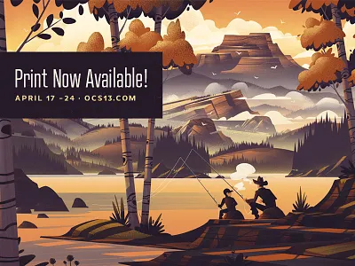 Timed Release Print adventure brian edward miller hiking illustration landscape mountains nature ocs orlin culture shop outdoors retro screenprint vintage