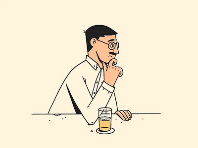 Self Portrait 2019 bar beer illustration me procreate self portrait thinking