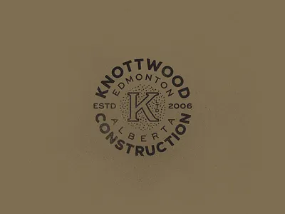 Knottwood Construction alberta black canada construction edmonton identity k logo texture vintage
