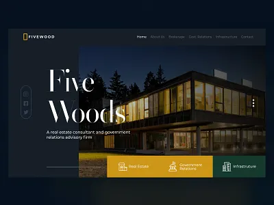 FiveWoods Landing page design ui ux