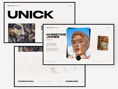 Unick Co - About about about us agency company design grid landing landing page marketing portfolio studio team typography ui ux web website