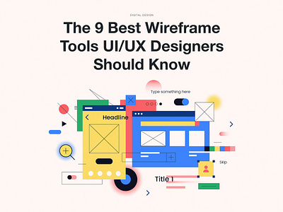 Wireframes abstract colors composition geometric icons illustration shapes toggle ux wireframes