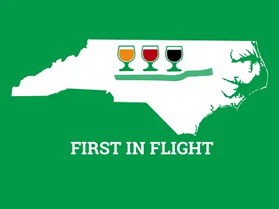 NC Beer Month beer design first in flight graphic design nc pun sketch tshirt vector