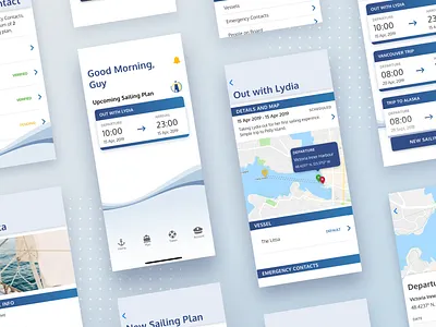 Sailing Plan app clean design interface mobile mobile app navigation sailing trip ui user experience ux