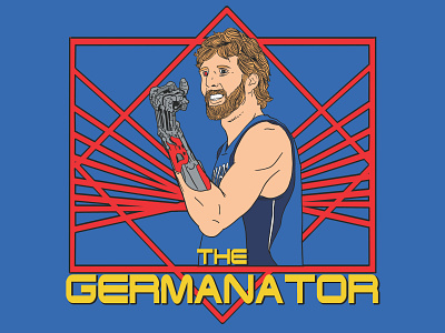 The Germanator 90s adobe photoshop dallas mavericks design dirk nowitzki germanator illustrator nba procreate