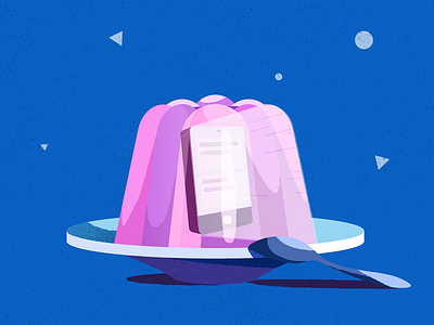 Information Diet adobe illustrator adobe photoshop blue concept conceptual diet editorial grain grainy illustration illustrator information jelly phone pink plate purple spoon texture