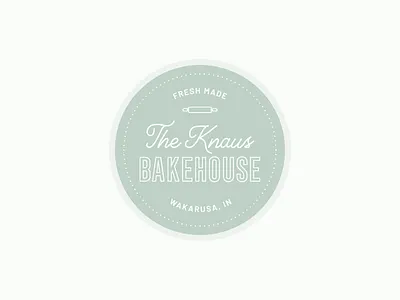 The Knaus Bakehouse Logo badge bakehouse bakery baking branding circle cooking fresh homemade identity indiana logo rolling pin sage