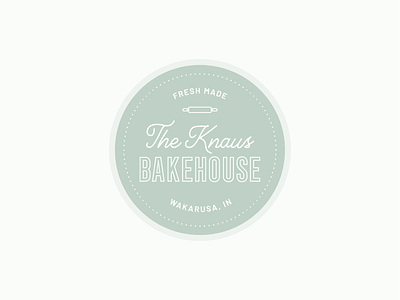 The Knaus Bakehouse Logo badge bakehouse bakery baking branding circle cooking fresh homemade identity indiana logo rolling pin sage