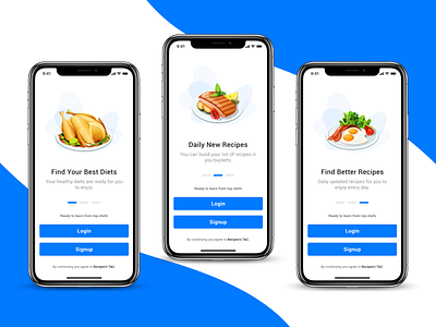 Onboarding adobe app app info clean design food app illustration login logo onboarding screen signup sketch typography ui ux vector web website welcome page welcome screen