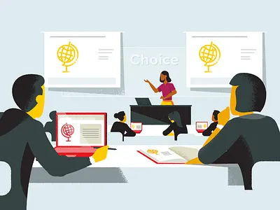 Classroom animation characters education explainer video illustration teaching