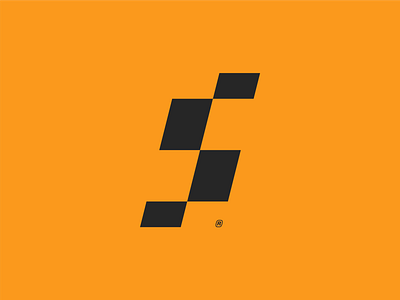 S Mark abstract brand branding design digital flag identity logo monogram movement pixel race s speed