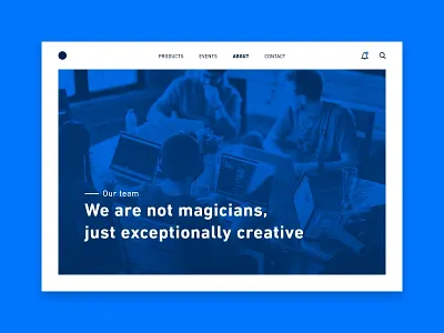 Daily UI #053 / Header Navigation adobe xd blue branding challenge colors creative daily daily 100 challenge daily ui design header header design illustration illustrator navigation team typography ui ux web