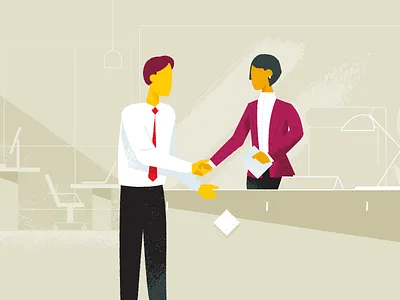 Interview characters education explainer video illustration