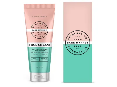 Care Market pt1.3 bottle branding container cosmetic cream design identity label line logo packaging serum skincare start up wellness