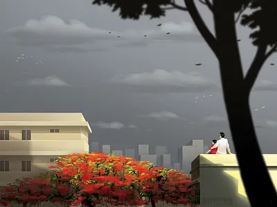 Cloudy Afternoon illustration