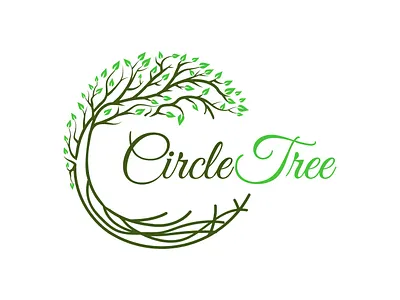 Green Leaf Nature Circle Tree And Root Logo Design seasons