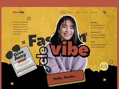 Fashion landing page- neubrutalism style design figma landingpage ui