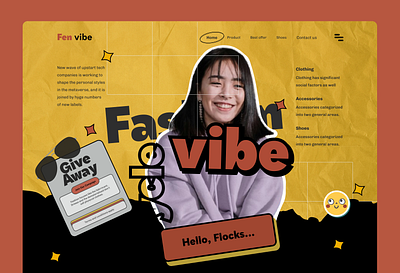 Fashion landing page- neubrutalism style design figma landingpage ui