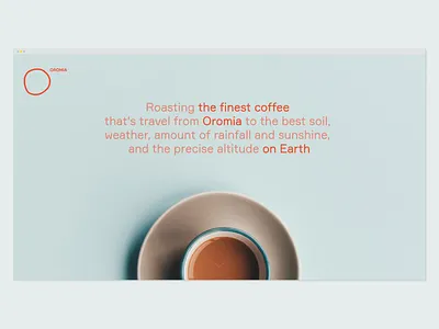 OROMIA: Landing Page branding clean coffee landing layout letspanda minimal roastery type typography web web design