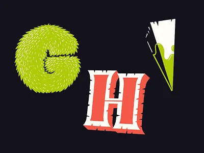 36 Days of Spooky Type: GHI gremlins halloween horror illustration lettering type vampire