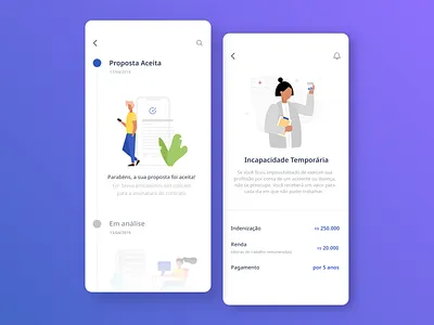 Insurance App app detail page finance health insurance insurance pensions timeline