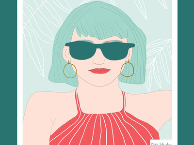 Beach Vibes digital painting editorial art hand drawn illustration illustration