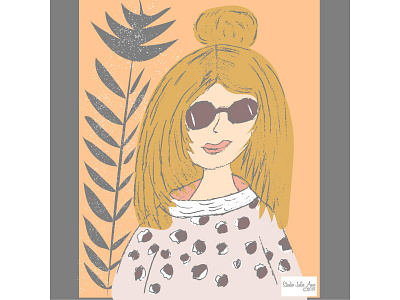 Bun In The Sun digital painting editorial art editorial illustration floral pattern hand drawn illustration pencil drawing portrait art