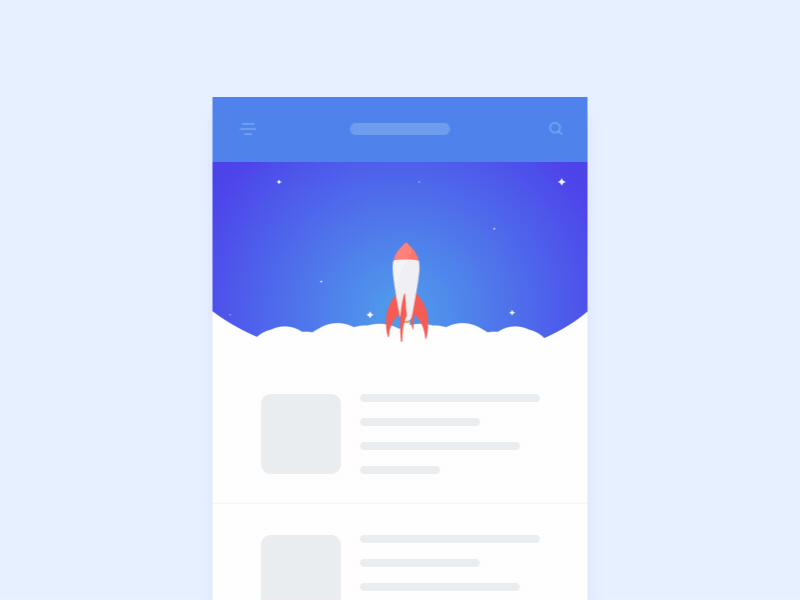 Refresh Animation 1 ae animation app c4d gif ios pull refresh rocket smoke star ui ux