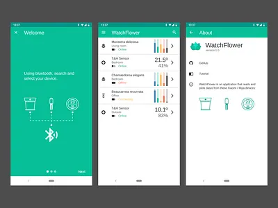 WatchFlower smartphone mockup android android app app app concept appicons design icons inkscape ui xiaomi