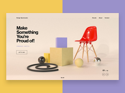 Creativity Product Landing Page 3d 3d art c4d cinema 4d design desktop graphic design ixd octane typography ui ux visual visual design web design