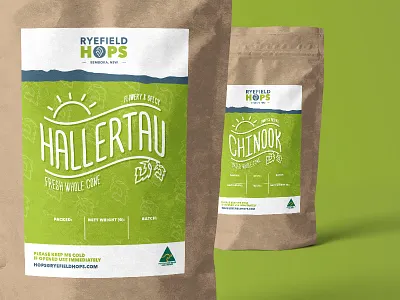 Ryefield Hops branding design graphic design identity logo packaging