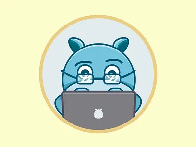 Hypper working hard 2d character 2d illustration brand mascot character flat design illustration mascot mascot character mascot design onboarding onboarding illustration ui vector