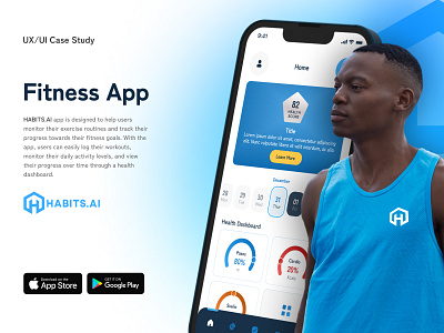 HABITS AI - MOBILE APP UI UX DESIGN - APP DESIGN CASE STUDY android app app design app ui application design diet plane app figma fitness app ios ios app mobile app design mobile app layout mobile app mockup mobile application modern apps product design ui ui ux design uiux ux zeplin