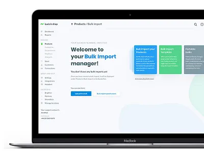 Welcome screen app backoffice data user web