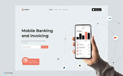 TechFin - Landing Page Design design finance illustration ui ux website design
