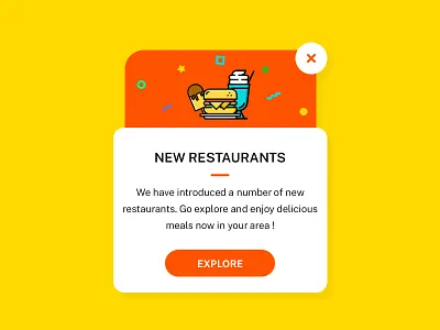Pop Up - Daily UI #016 android app daily ui dailyui design illustration interface ios orange ui vector