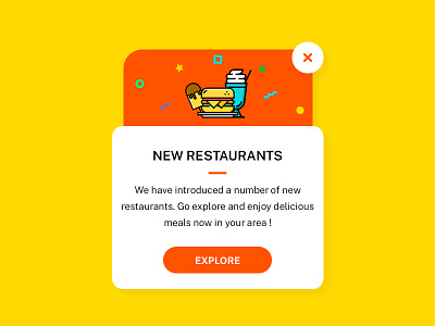 Pop Up - Daily UI #016 android app daily ui dailyui design illustration interface ios orange ui vector