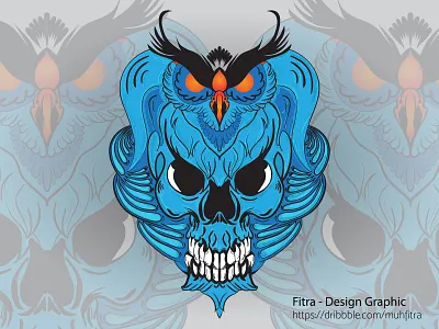 T shirt owl and skull design illustration t shirt art t shirt design vector