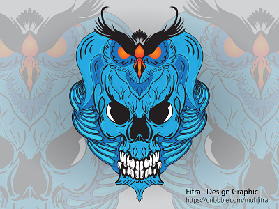 T shirt owl and skull design illustration t shirt art t shirt design vector